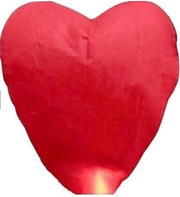 Red Heart Sky Lantern - 1pc