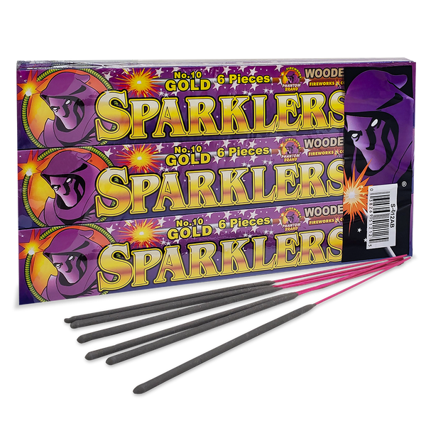 #10 Gold Sparkler (Wood) - 12 boxes of 6