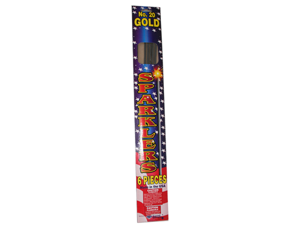 #20 Gold Sparklers -6 pcs
