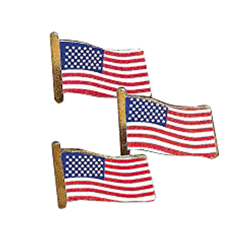 USA Flag Clutch Pins - 24 pcs