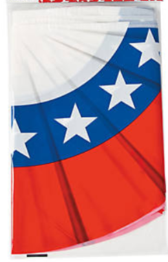 Plastic Patriotic Bunting - 1 pc - 24 feet