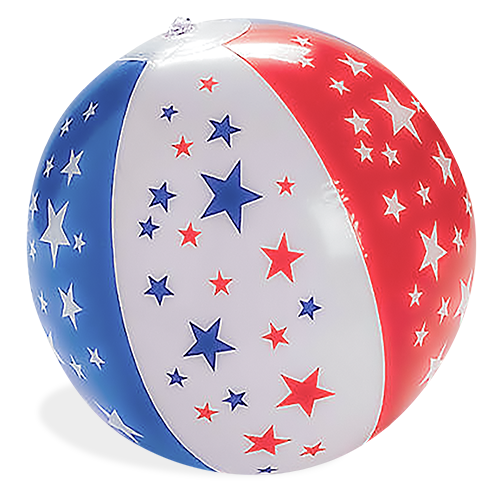 Patriotic Star Beach Balls - 6 pcs