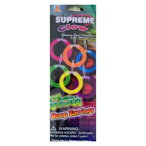 Glow Hoop Earrings - 6 pcs