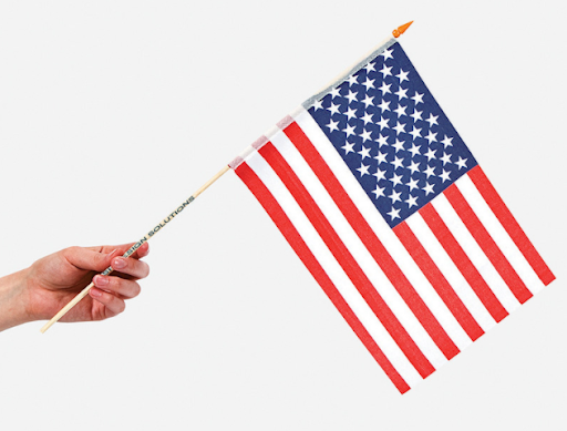 Polyester USA Flag - 7.5in x 11.5in - 12 pcs