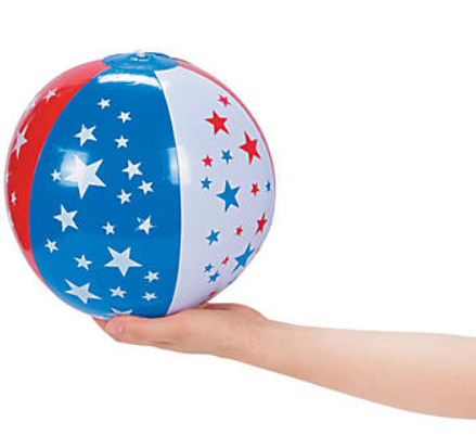 Patriotic Star Beach Balls - 6 pcs