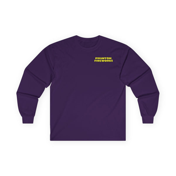 Phantom Fireworks Unisex Long Sleeve Tee -  Fun Graphic Cotton Shirt