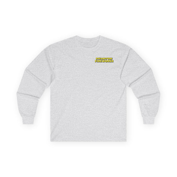 Phantom Fireworks Unisex Long Sleeve Tee -  Fun Graphic Cotton Shirt