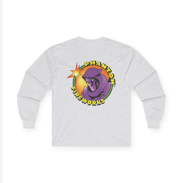Phantom Fireworks Unisex Long Sleeve Tee -  Fun Graphic Cotton Shirt