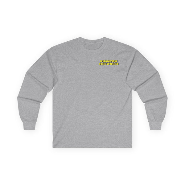 Phantom Fireworks Unisex Long Sleeve Tee -  Fun Graphic Cotton Shirt