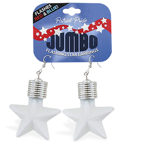 Jumbo Flashing LED Star Earrings